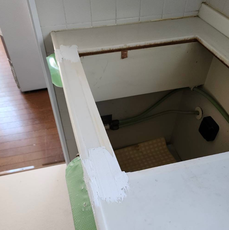 キッチン天板亀裂の補修リペア